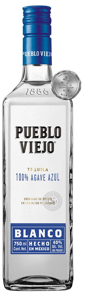 PUEBLO VIEJO BLANCO 100 AGAVE TEQUILA 80 PRF 375ML