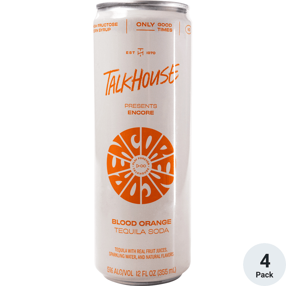 Talkhouse Encore Blood Orange Tequila Soda 4 pack